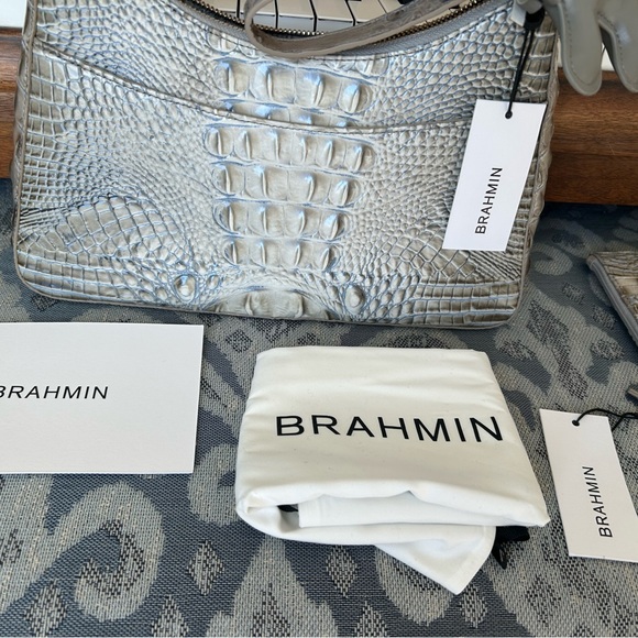 NWT BRAHMIN MINDFUL GREY PURSE WALLET SET - Picture 4 of 9